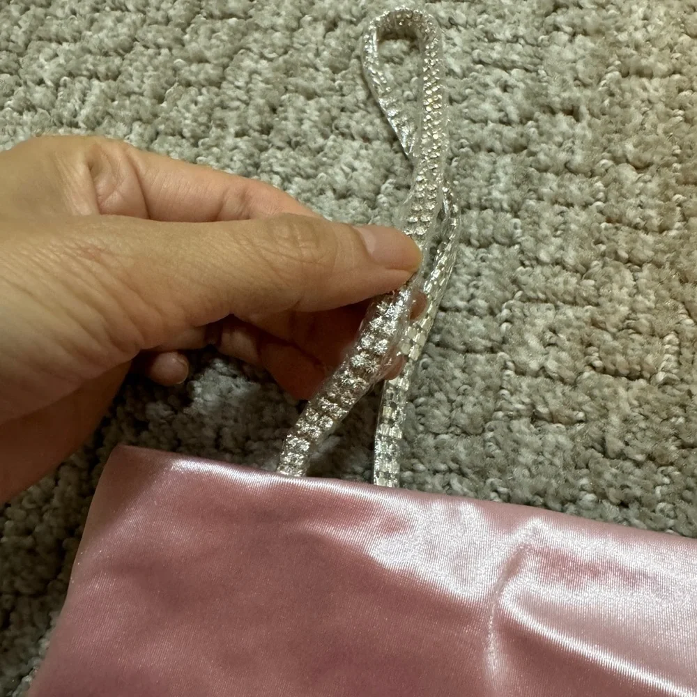Meshki | Tops | Meshki Yvonne Diamonte Crop Top Baby Pink Blush | Poshmark